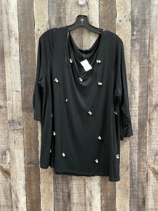 Huge Discounts Top Long Sleeve By Cable And Gauge In Black, Size: 2x