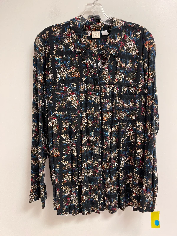 Markdowns Top Long Sleeve By Canyon River Blues In Floral Print, Size: Xl