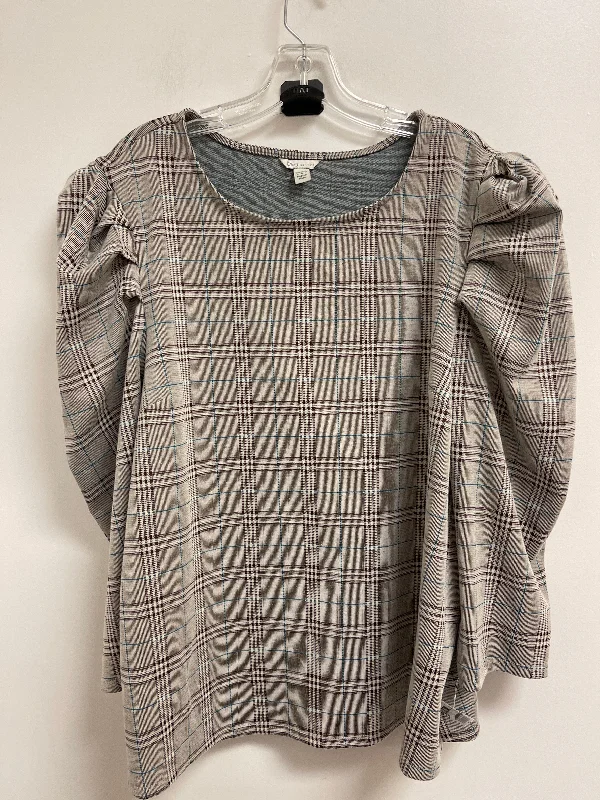 Factory Direct Sale Top Long Sleeve By Cato In Brown, Size: 2x