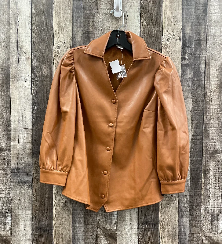 Anniversary Sale Top Long Sleeve By Cato In Brown, Size: Xs