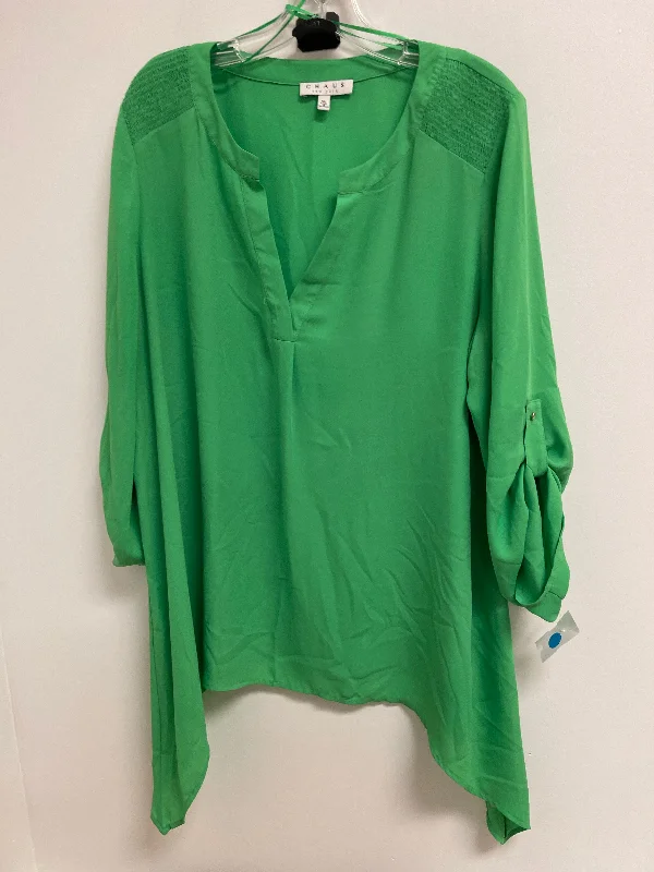 Markdowns Top Long Sleeve By Chaus In Green, Size: Xl
