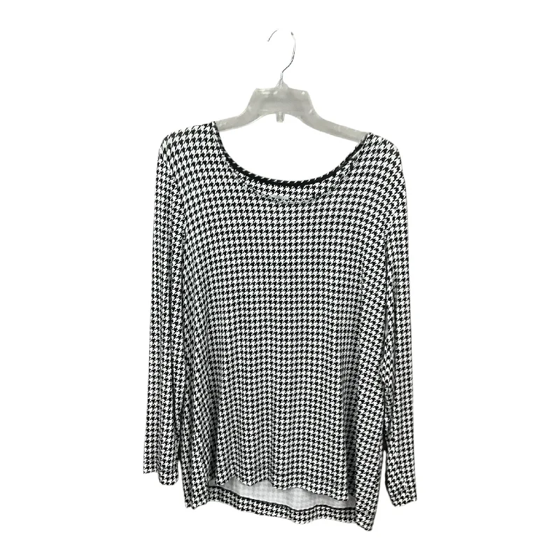 Weekend Flash Sale Top Long Sleeve By Chicos In Black & White, Size: Xl