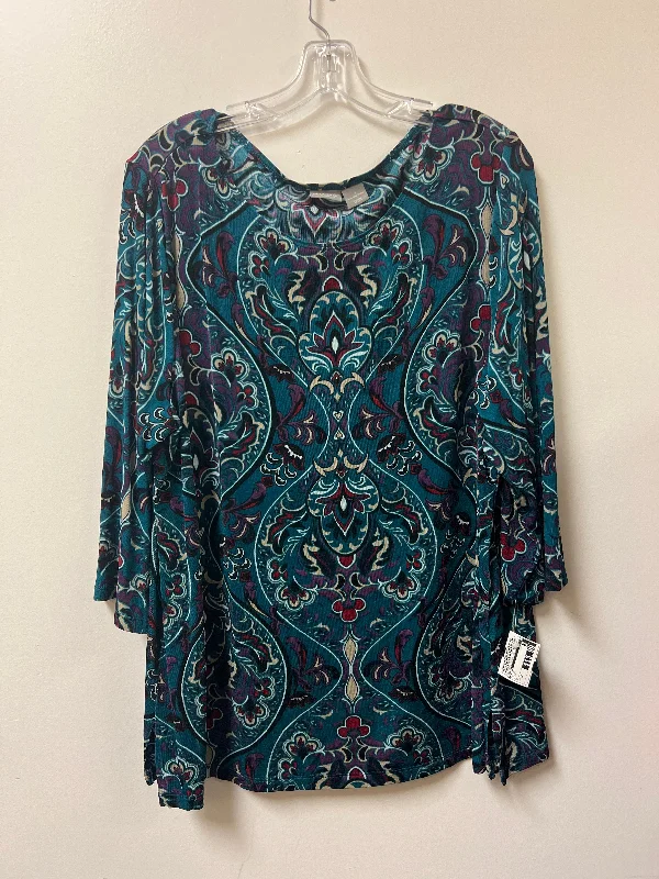 Limited Quantity Top Long Sleeve By Chicos In Multi-colored, Size: 2x