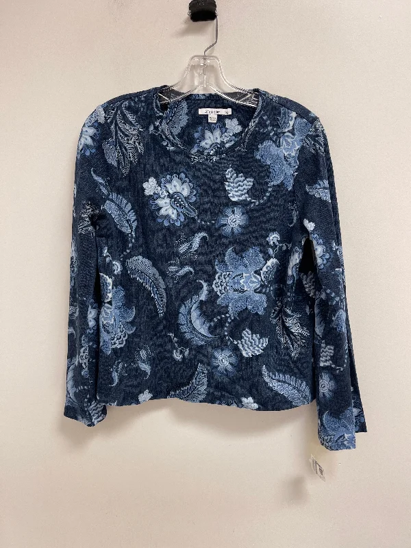 Anniversary Sale Top Long Sleeve By Chicos In Navy, Size: M