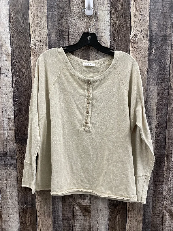 Closeout Sale Top Long Sleeve By Cme In Beige, Size: L