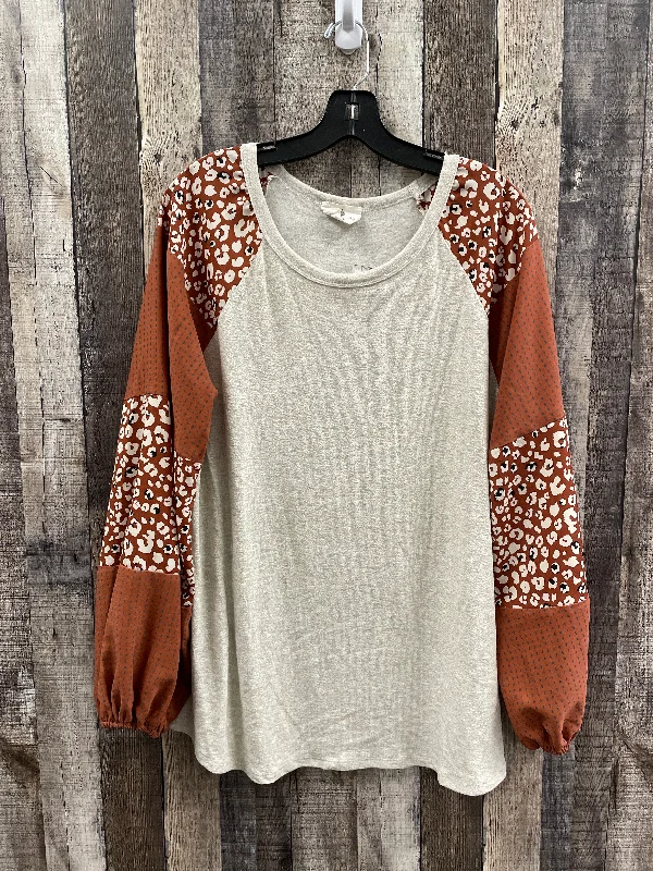 Massive Deals Top Long Sleeve By Cme In Beige, Size: Xl