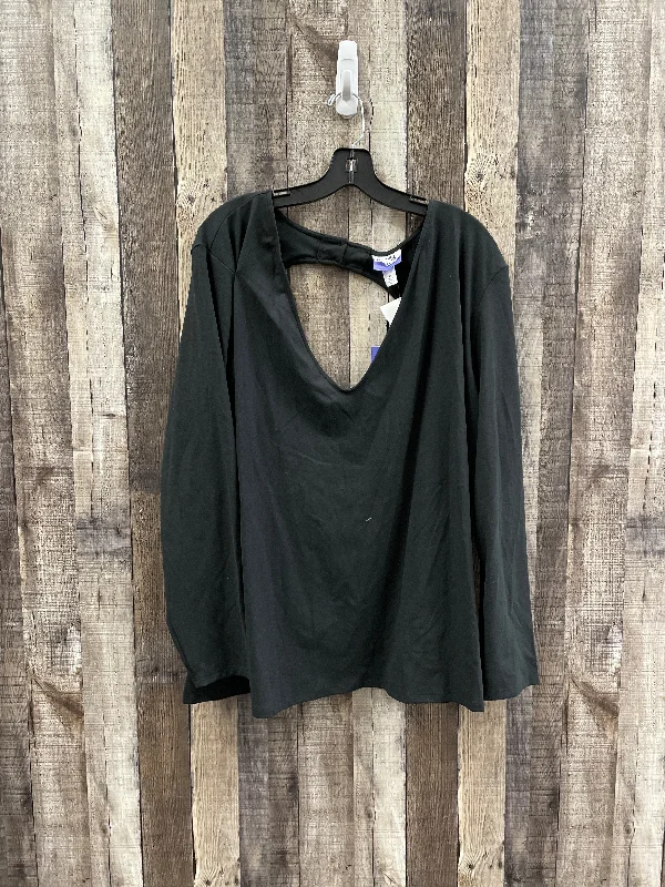 Members Only Top Long Sleeve By Cme In Black, Size: 4x