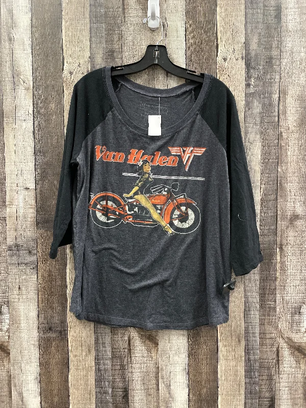 Price Reduction Top Long Sleeve By Cme In Grey, Size: 1x