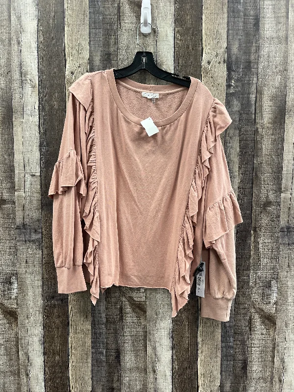 Clearance Items Top Long Sleeve By Cme In Mauve, Size: L