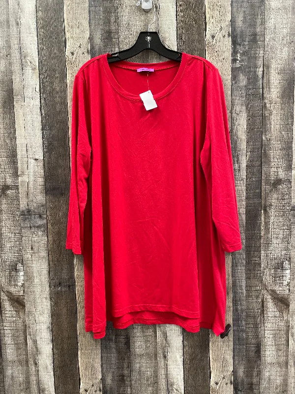 Best Deals Top Long Sleeve By Cme In Red, Size: Xxxl