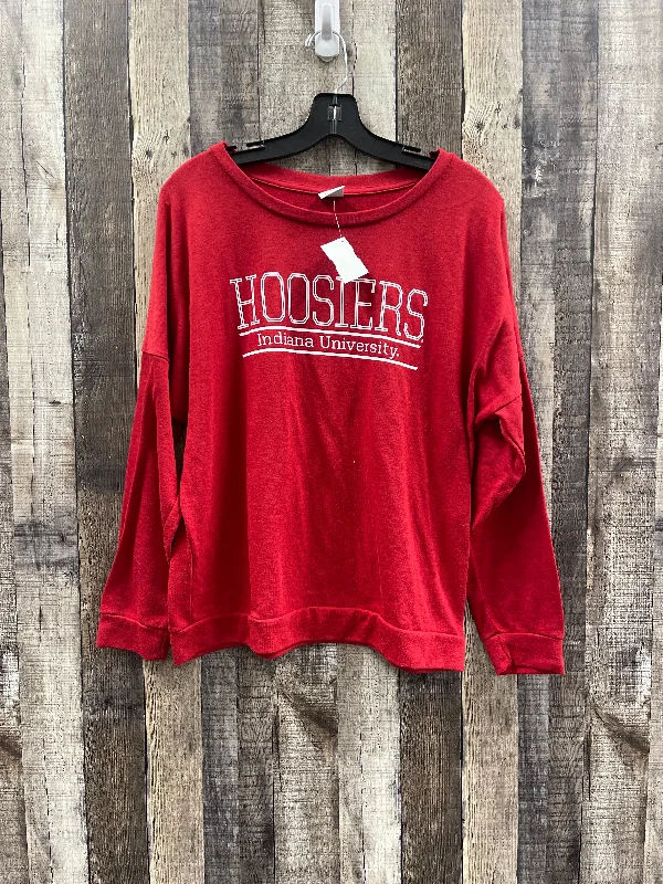 Act Fast Top Long Sleeve By Cme In Red & White, Size: L