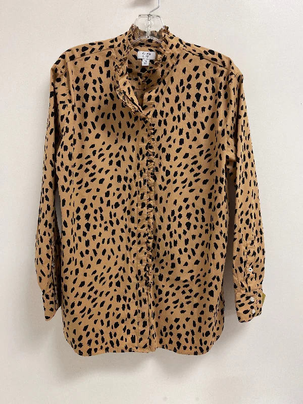 Price Buster Top Long Sleeve By Crown And Ivy In Black & Brown, Size: M