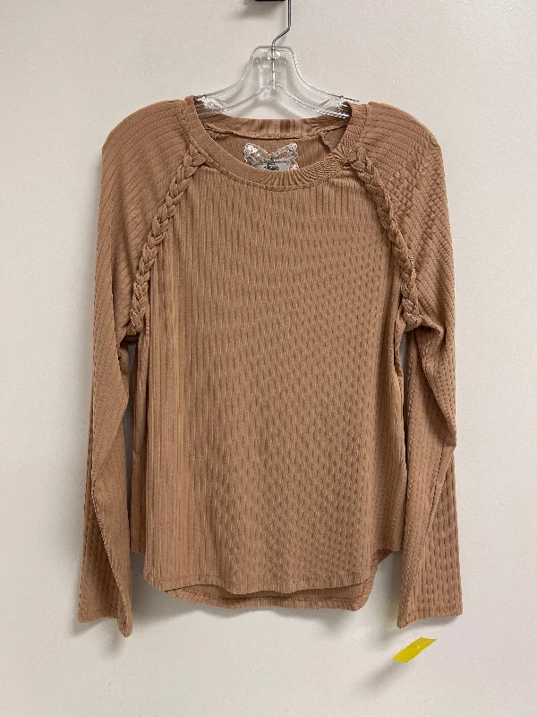 Weekend Deal Top Long Sleeve By Cupio In Beige, Size: L