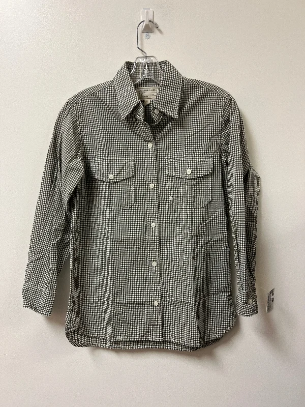 Don't Miss Top Long Sleeve By Current Elliott In Green & White, Size: S