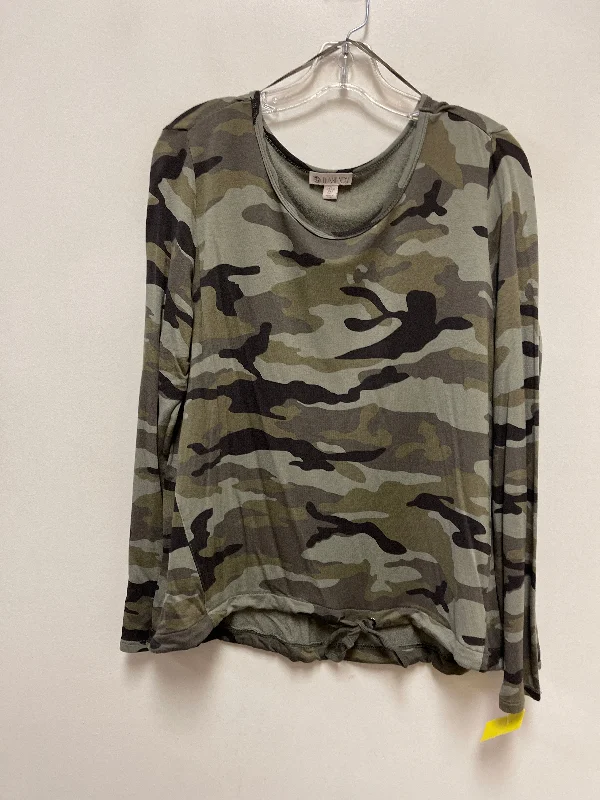Stock Clearance Top Long Sleeve By Eliane Rose In Camouflage Print, Size: L