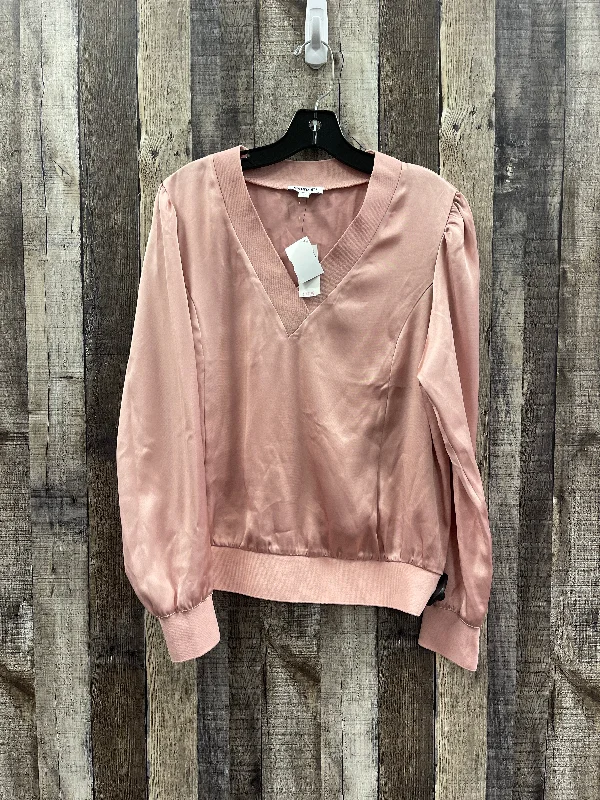 Exclusive Savings Top Long Sleeve By Express In Pink, Size: M