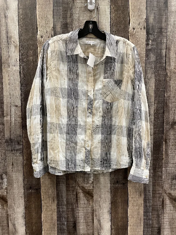 Quick Sale Top Long Sleeve By Foxcroft In Multi-colored, Size: 12p