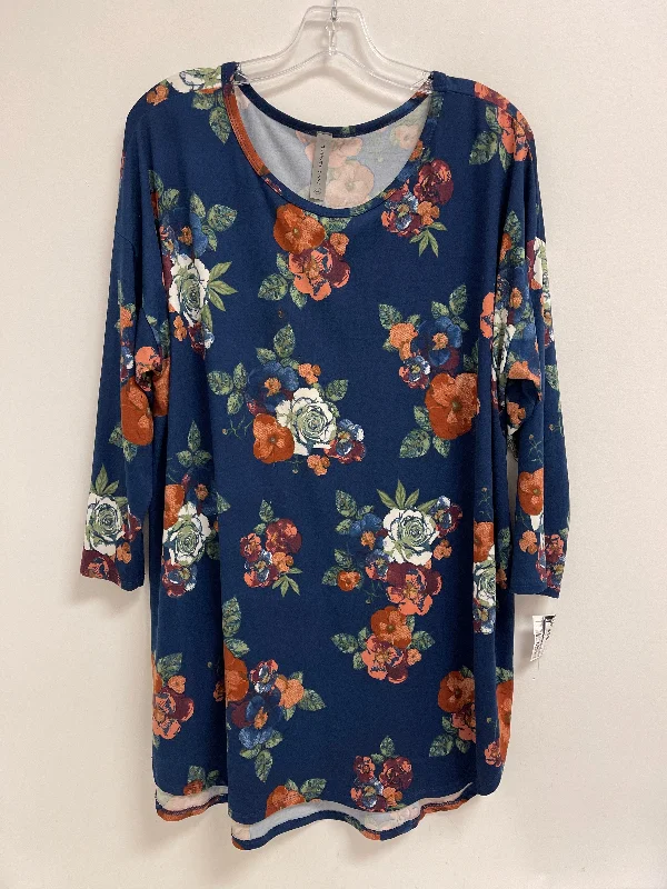 Great Bargains Top Long Sleeve By Honeyme In Navy, Size: 3x