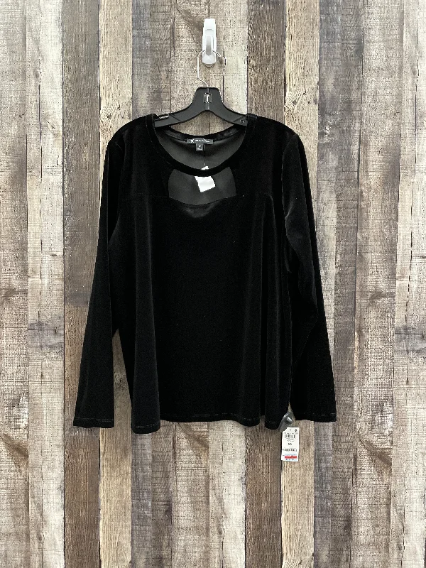 Reduced Prices Top Long Sleeve By Inc In Black, Size: 2x