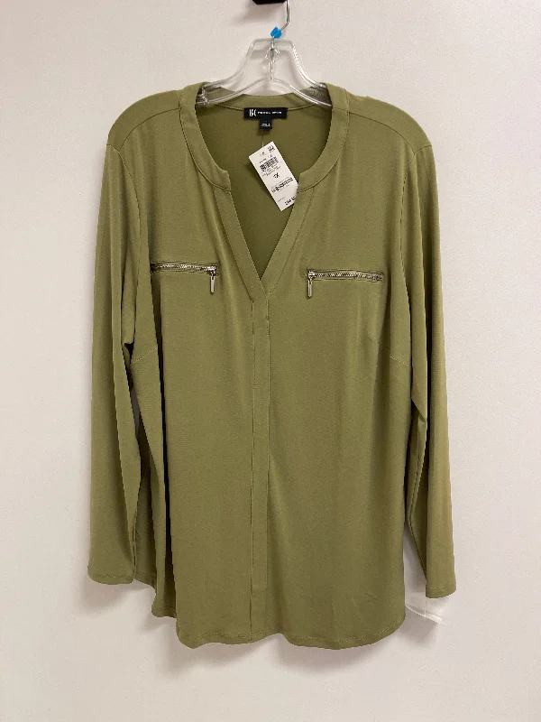 Seasonal Clearance Top Long Sleeve By Inc In Green, Size: 1x