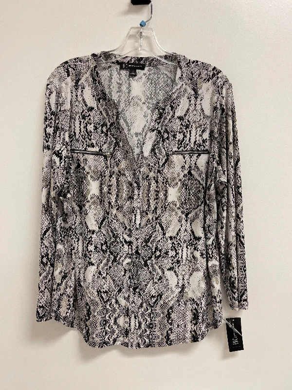 Instant Savings Top Long Sleeve By Inc In Snakeskin Print, Size: 1x
