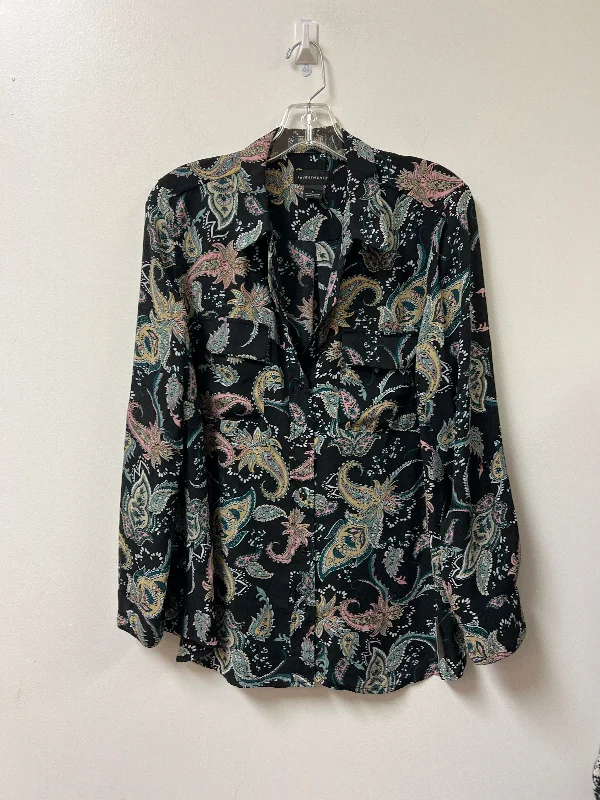 Savings Galore Top Long Sleeve By Investments In Black, Size: L
