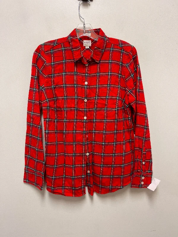 Don’t Miss Out Top Long Sleeve By J. Crew In Red, Size: S