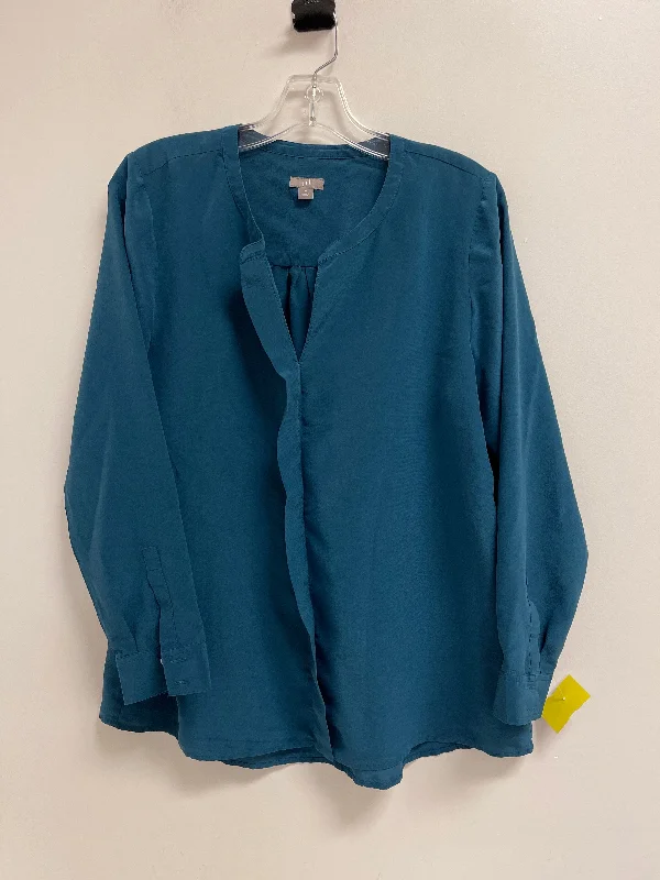 Act Now Top Long Sleeve By J. Jill In Blue, Size: M