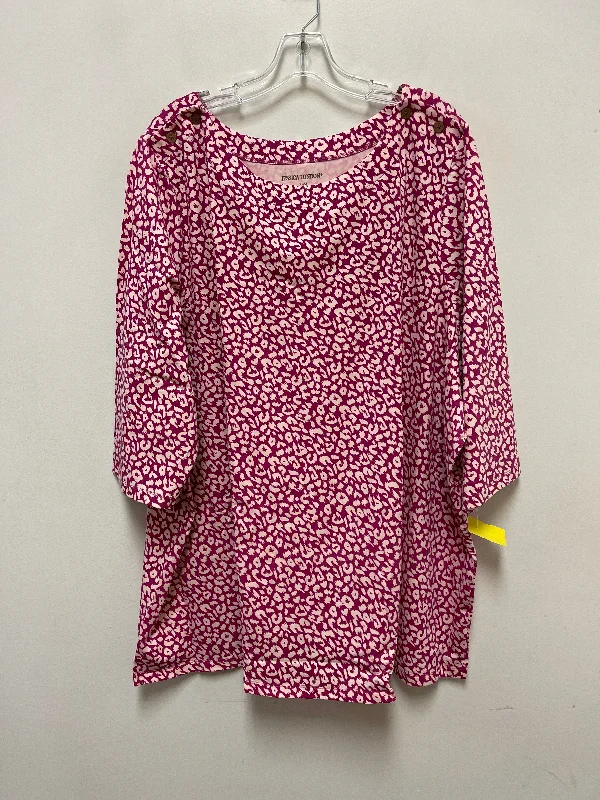 Great Bargains Top Long Sleeve By Jessica London In Purple, Size: 3x