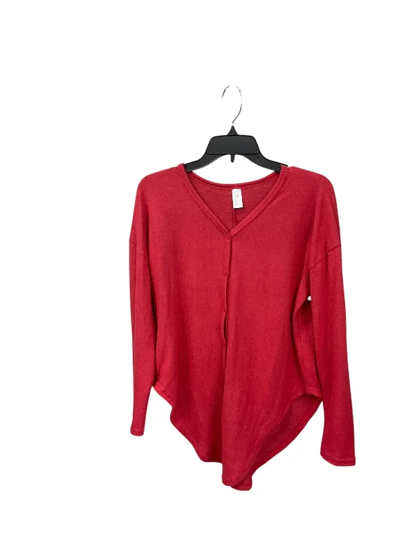 Final Sale Top Long Sleeve By Just Be In Coral, Size: S