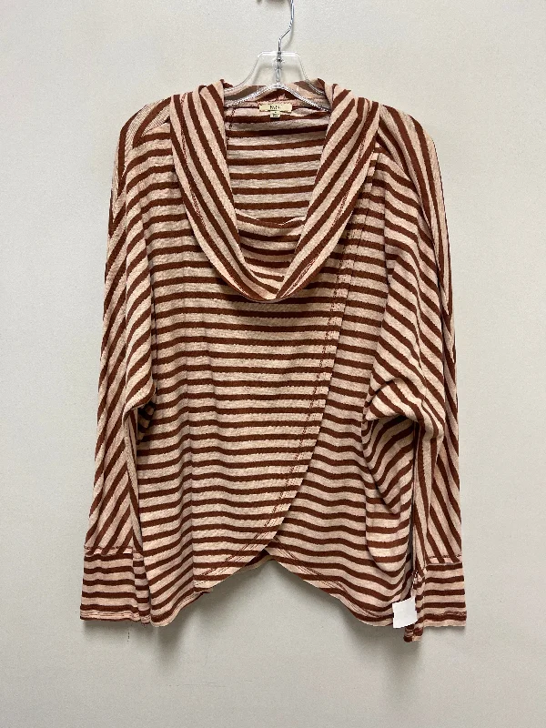 Markdowns Top Long Sleeve By Kori America In Brown & Pink, Size: L