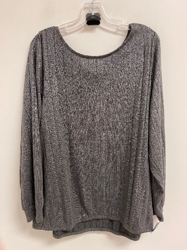 Blowout Sale Top Long Sleeve By Lane Bryant In Silver, Size: 3x