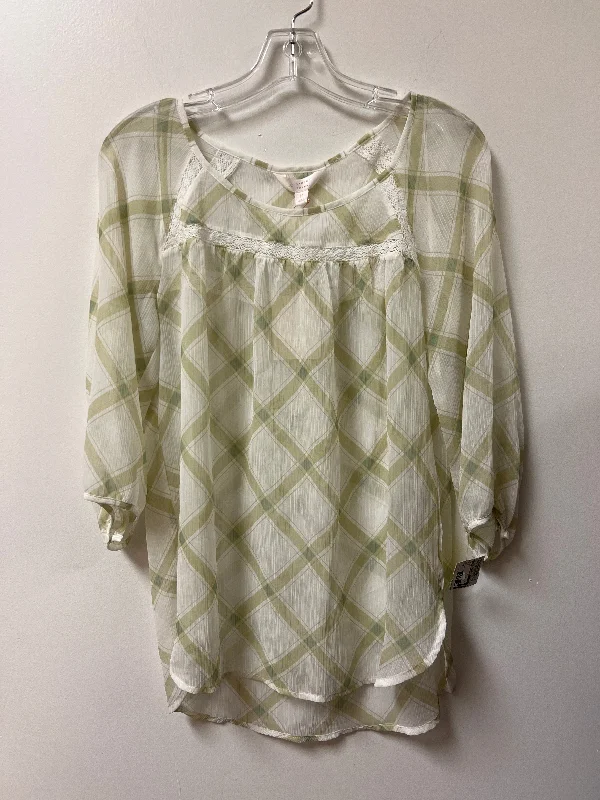Sale Event Top Long Sleeve By Lc Lauren Conrad In Green, Size: M