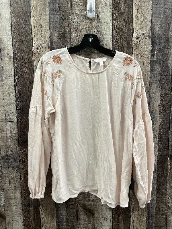 Inventory Reduction Top Long Sleeve By Lc Lauren Conrad In Pink, Size: L