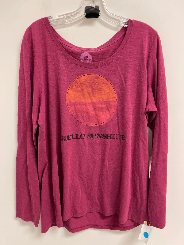 Online Only Top Long Sleeve By Life Is Good In Purple, Size: Xl