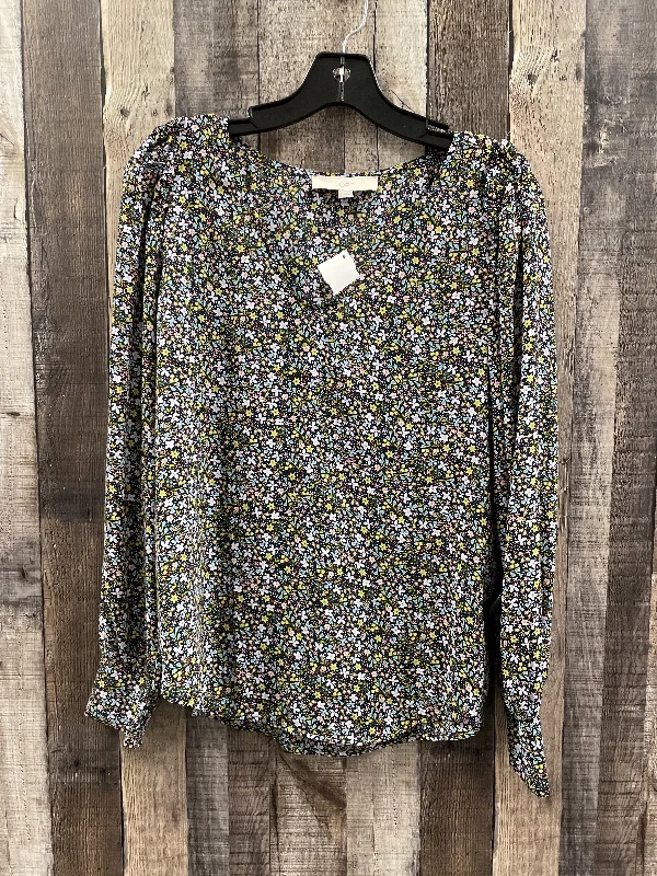 Exclusive Deal Top Long Sleeve By Loft In Floral Print, Size: S