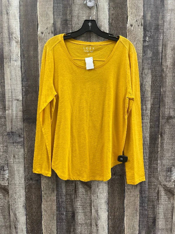 Price Reduction Top Long Sleeve By Loft In Gold, Size: L