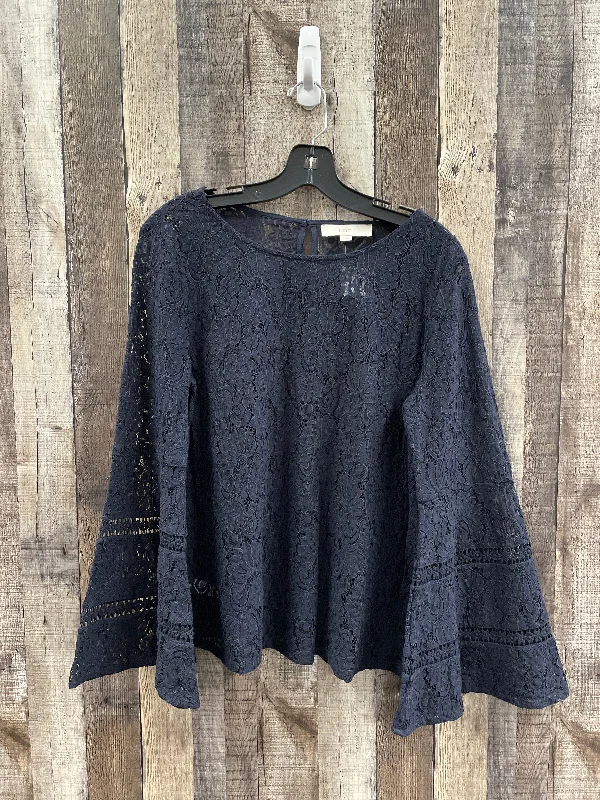 New Arrival Top Long Sleeve By Loft In Navy, Size: M