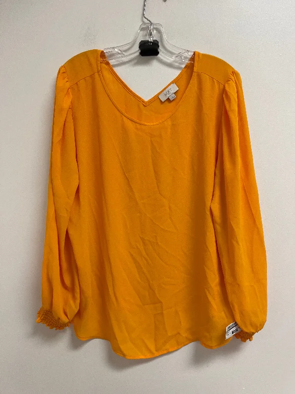 Can't Be Beat Top Long Sleeve By Loft In Orange, Size: Xl