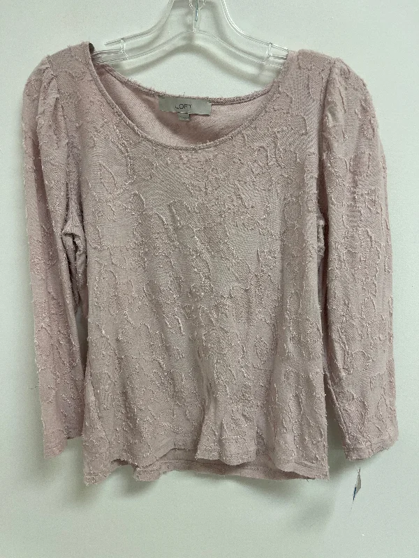 Discount Deals Top Long Sleeve By Loft In Pink, Size: S