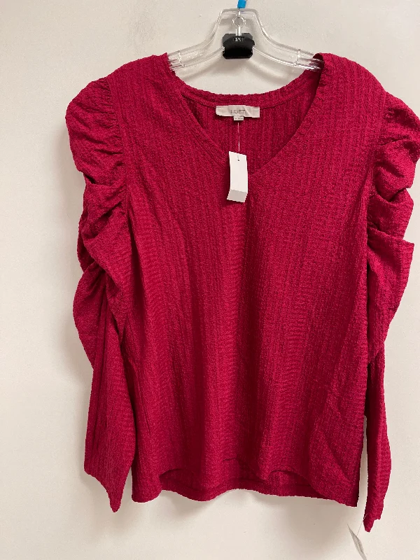 Quick Sale Top Long Sleeve By Loft In Pink, Size: Xl