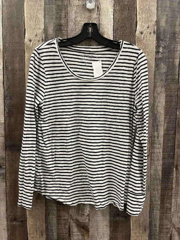 Price Drop Alert Top Long Sleeve By Loft In Striped Pattern, Size: L