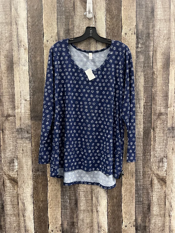 Super Sale Top Long Sleeve By Lularoe In Multi-colored, Size: 2x