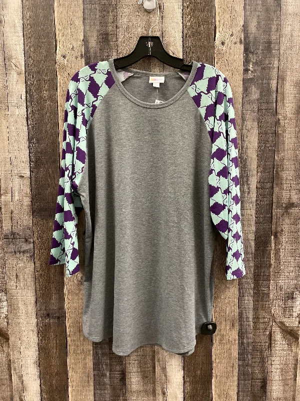 Seasonal Sale Top Long Sleeve By Lularoe In Multi-colored, Size: 2x