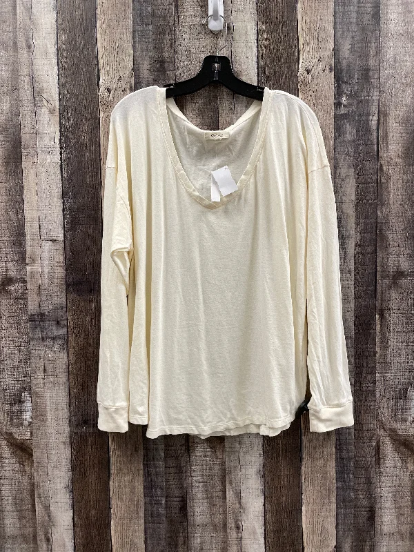 Deal of the Day Top Long Sleeve By Madewell In Cream, Size: Xl