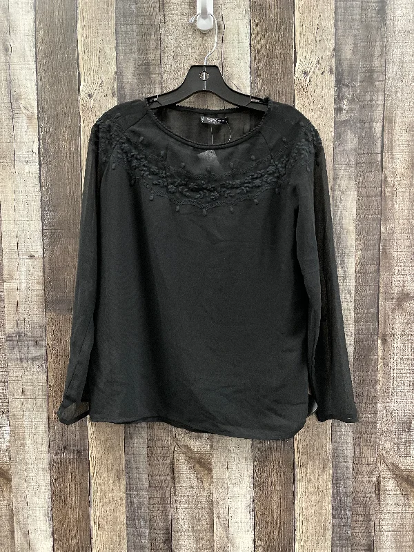 Lowest Prices Top Long Sleeve By Mango In Black, Size: S