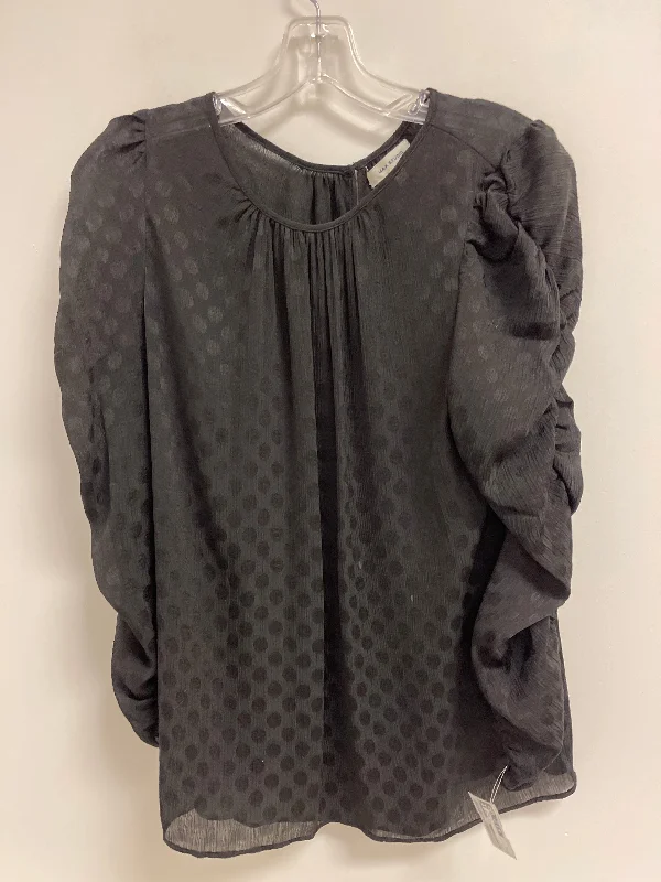 Price Meltdown Top Long Sleeve By Max Studio In Black, Size: L