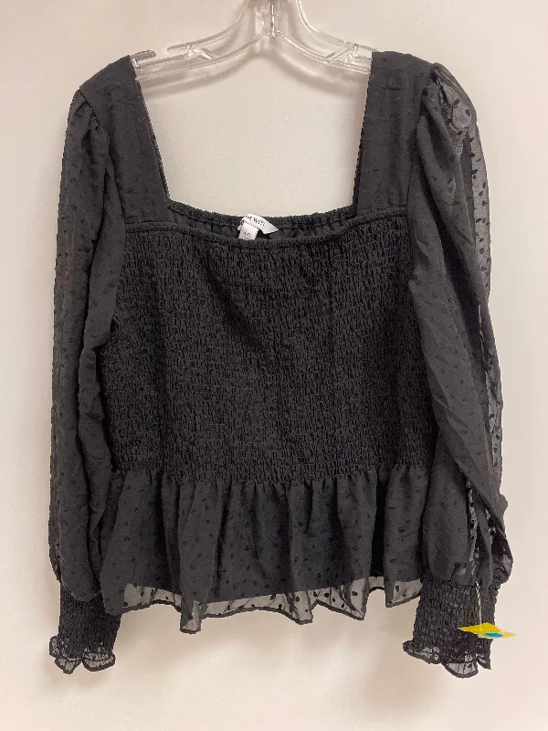 Discount Deals Top Long Sleeve By Nine West In Black, Size: 2x