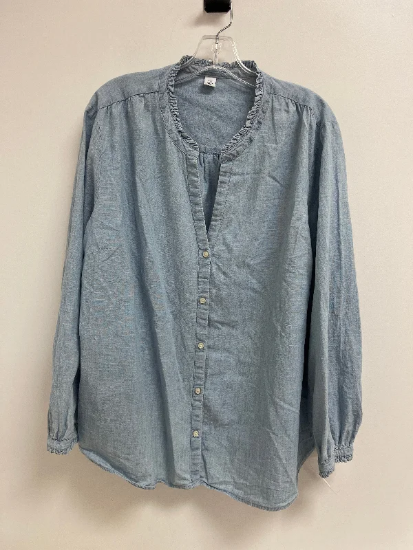 Grand Opening Sale Top Long Sleeve By Old Navy In Blue Denim, Size: 2x