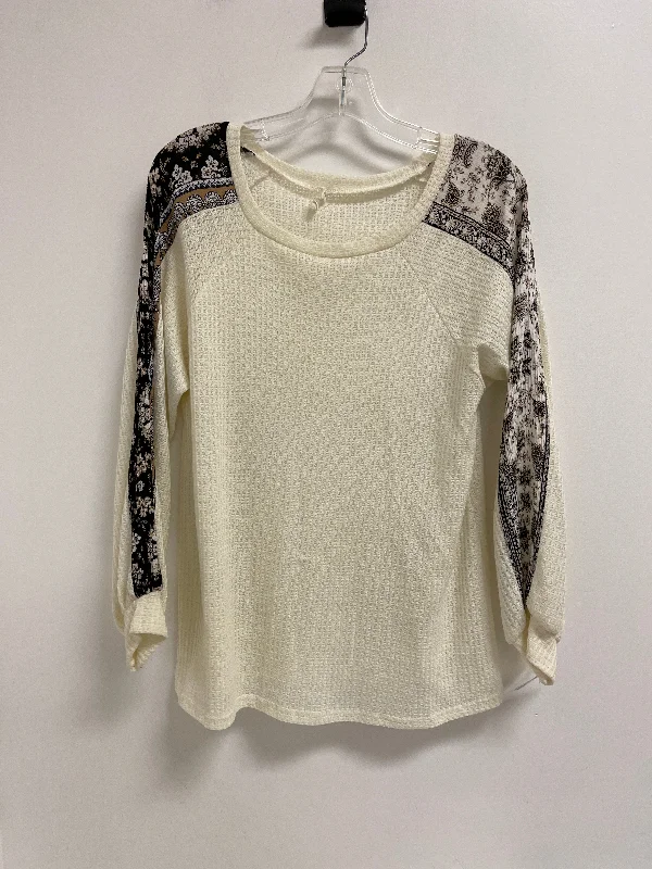 Amazing Deals Top Long Sleeve By Promesa In Cream, Size: S